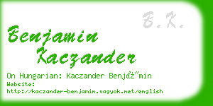 benjamin kaczander business card